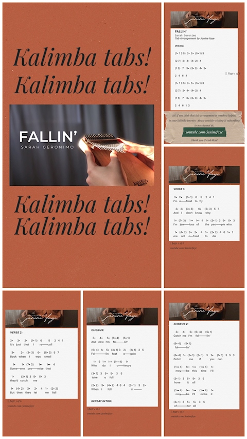FALLIN’ (Sarah Geronino) | Kalimba Tabs