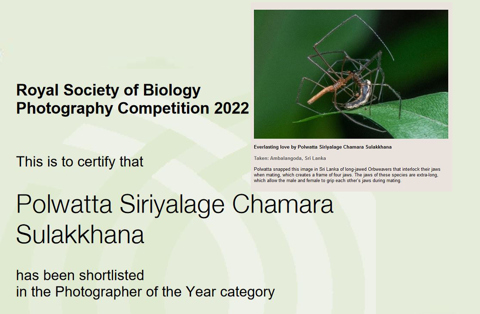 Shortlisted on Royal Society of Biology