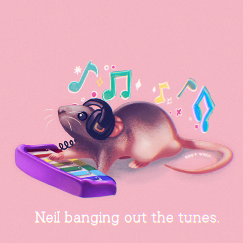 neil banging out the tunes