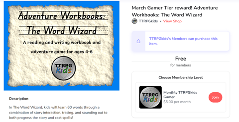 March Gamer Tier reward: The Word Wizard!
