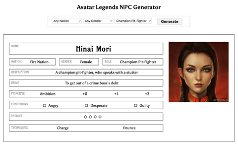 Avatar Legends NPCs