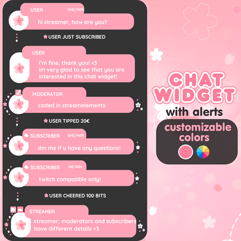 Chat Box Twitch Overlay Sakura Cherry Blossom (Download Now) 