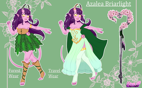 Character Design Sheet - Azalea Briarlight