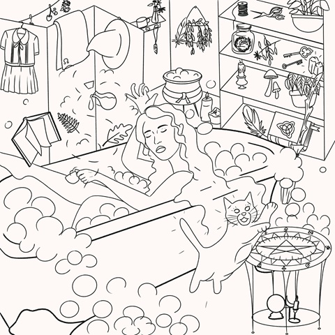 Magic Apprentice Coloring Page - Laura Anne's Ko-fi Shop - Ko-fi ️ ...