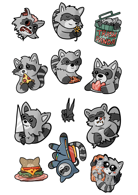 Raccoon Stickers are still up on Etsy shop <3