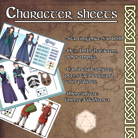 Character sheet commissions open!