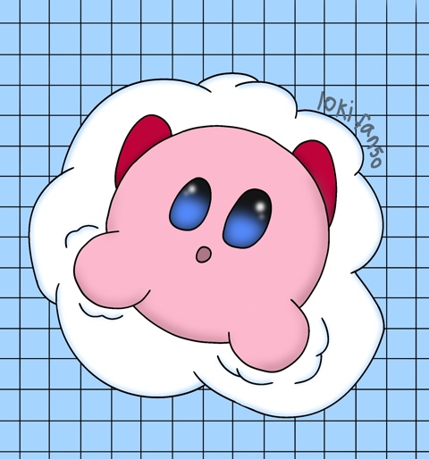 Kirby on a cloud