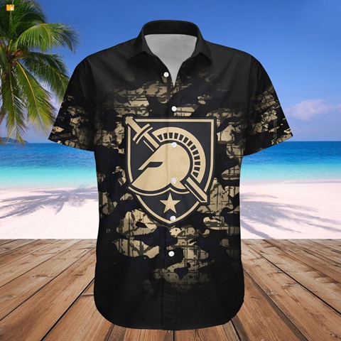 Army Black Knights Camouflage Vintage Hawaiian Shi