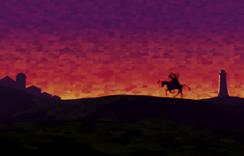 Riding at sunset