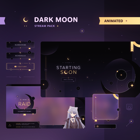 Dark Moon: Animated Stream Pack - Melonturtle's Ko-fi Shop - Ko-fi ️ ...