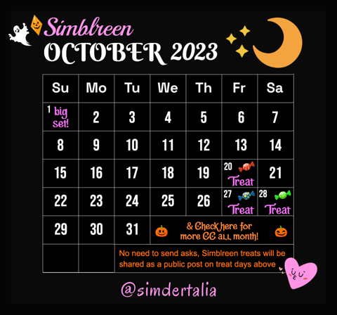 Simblreen 2023 / October Schedule