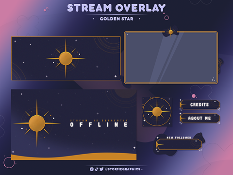 Star Stream Overlay ~ Free Version Pack - StormeGraphics's Ko-fi Shop ...