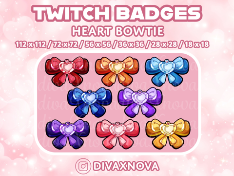 New Heart Bow Badges! 