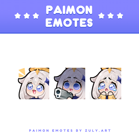 Genshin Impact - Paimon Emote Set - Zuly Art's Ko-fi Shop - Ko-fi ️ ...