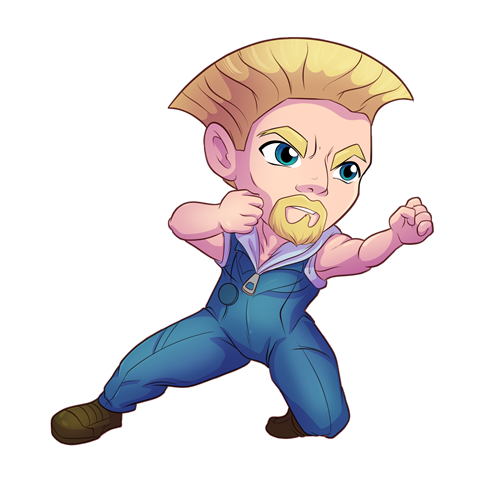 SF6 Chibi Zangief Die Cut Sticker - Kanme Studios's Ko-fi Shop