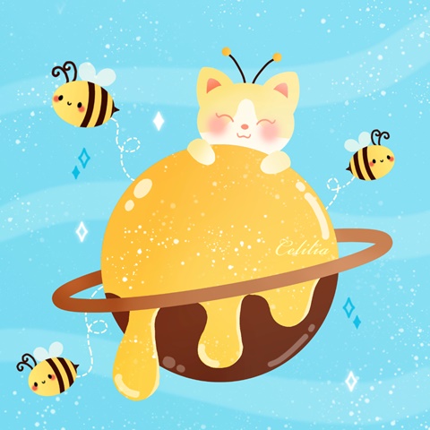 Honey planet cat
