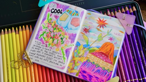 Sketches in Colored Pencil & Gouache