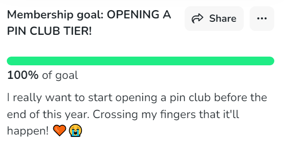 PIN CLUB GOAL HAS BEEN REACHED!!!