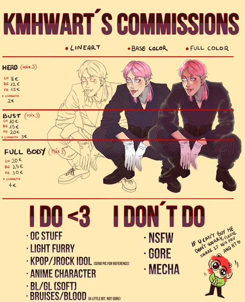 more info bout the commissions