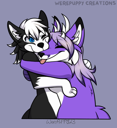 2 Character Hugging Sticker / Narahfoxdragon