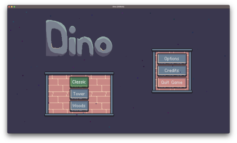 Dino screenshots and godot interface