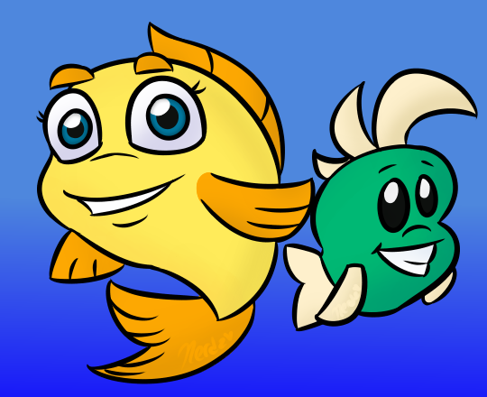 Freddi Fish and Luther my beloved