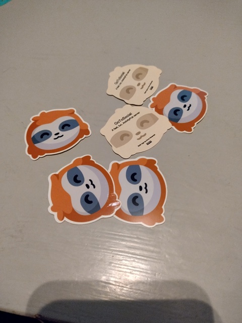 Custom printed GoToSocial Sloth stickers