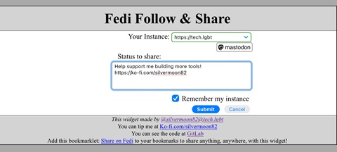 Fedi Follow & Share widget