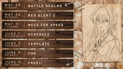 Free Wood-theme Schedule Template