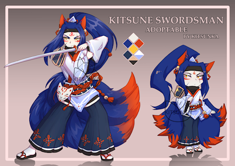 Kitsune swordsman adoptable