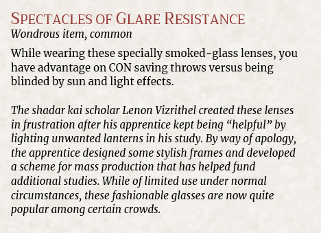 Spectacles of Glare Resistance