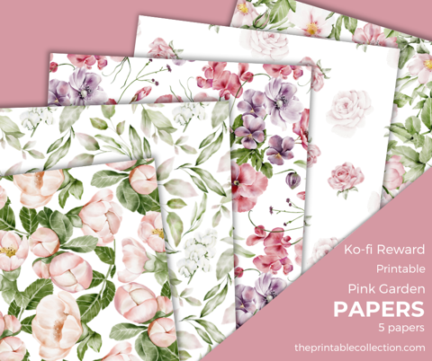 Printable Pink Garden Papers