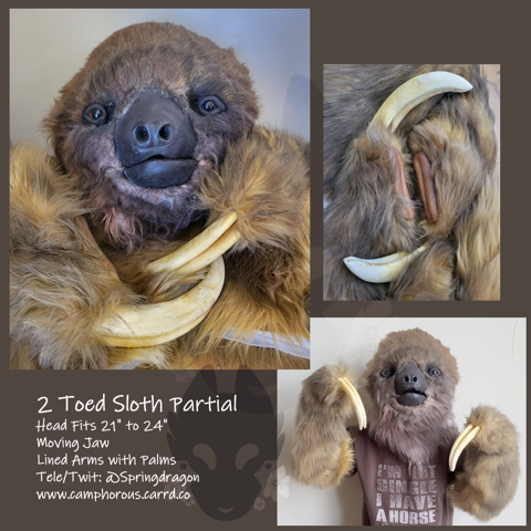 Two Toed Sloth Fursuit Partial - Camphorous's Ko-fi Shop - Ko-fi ️ ...