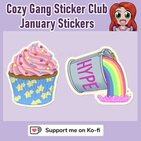 Cozy Gang Sticker Club January Stickers