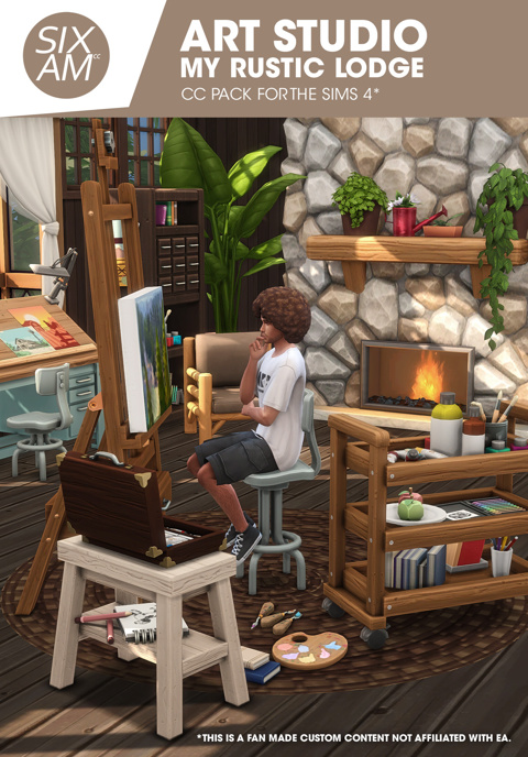 Art Studio My Rustic Lodge (CC Pack for The Sims 4