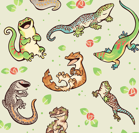 Spring geckos wallpapers (desktop, tablet, phone) - Malky’s Ko-fi Shop