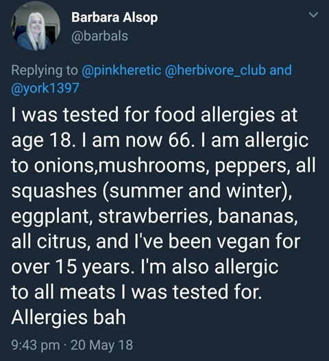 Barbara's Allergies