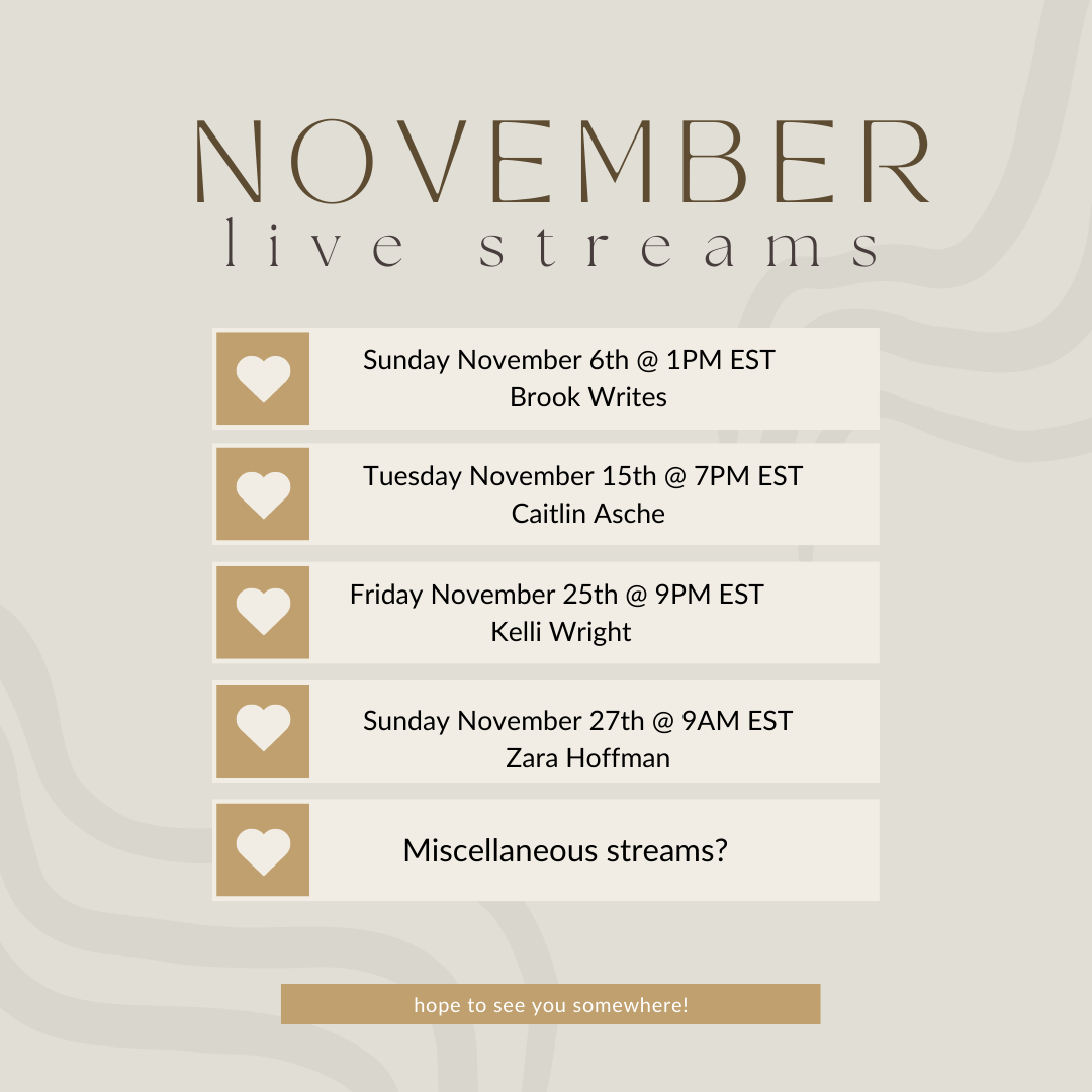 November Live Streams
