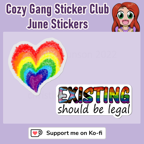 Cozy Gang Sticker Club June Stickers!