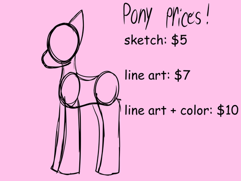 Pony Commission Price Sheet