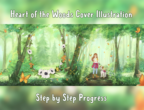 Heart of the Woods Cover Art Step by Step Progress