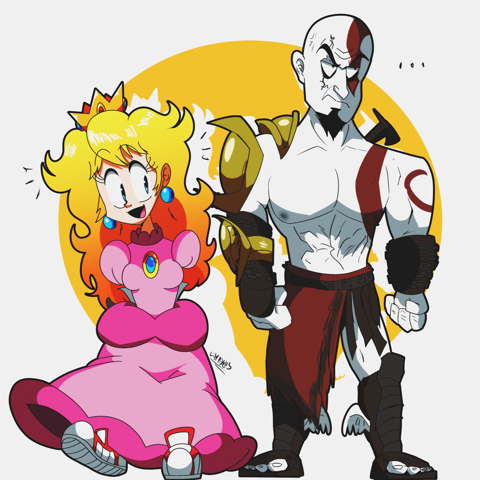 Peach and Kratos