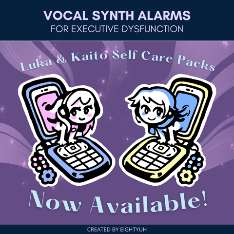 Luka & Kaito self care alarm packs NOW AVAILABLE!