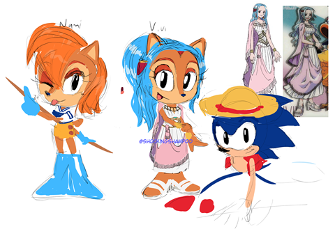 Sonic characters as One Piece characters Scrap 