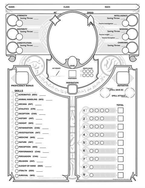 5e wizard character sheet spellbook page print xero reynolds s ko fi shop ko fi where creators get support from fans through donations memberships shop sales and more the original buy