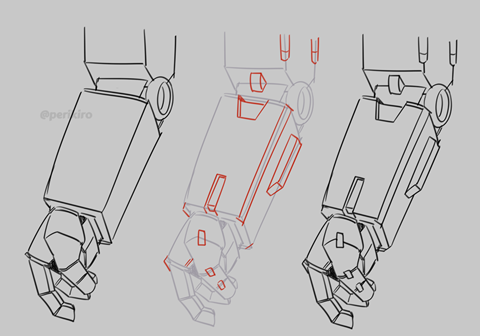 "Greebling" Tip for drawing mecha