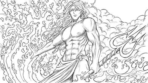 Zodiac Fantasy Series: Aquarius Desktop (sketch)