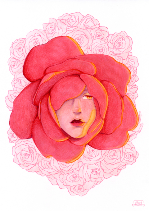 In Bloom - Alcohol Marker & Colour Pencil