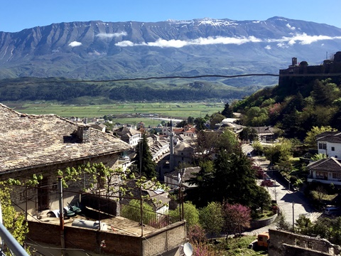 A view of the valley from Gjirokaster, Albania