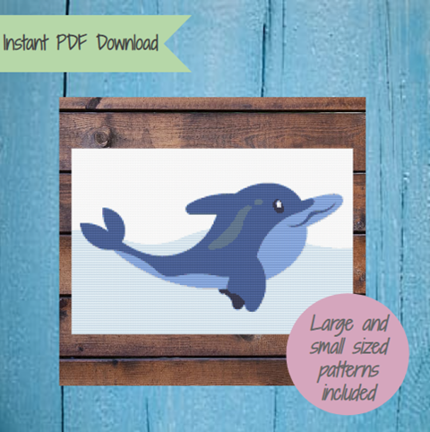 Two dolphins in love cross stitch pattern - Crealandia